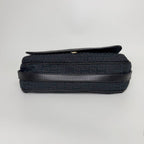 Fendi FF Zucca Front Zip Messenger Shoulder Bag Canvas Leather Black Gold — view 5