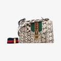 Gucci Sylvie Beige Multi Snakeskin Shoulder Bag