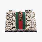 Gucci Sylvie Beige Multi Snakeskin Shoulder Bag — view 2