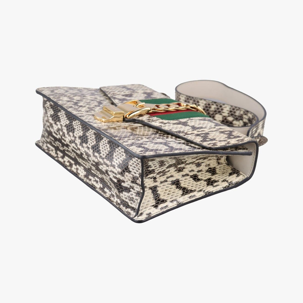 Gucci Sylvie Beige Multi Snakeskin Shoulder Bag — view 4
