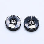 Chanel Earrings CC Logo Button Black 05 — view 6