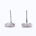 Chanel Earrings CC Logo Rhinestone Silver 03 — view 7