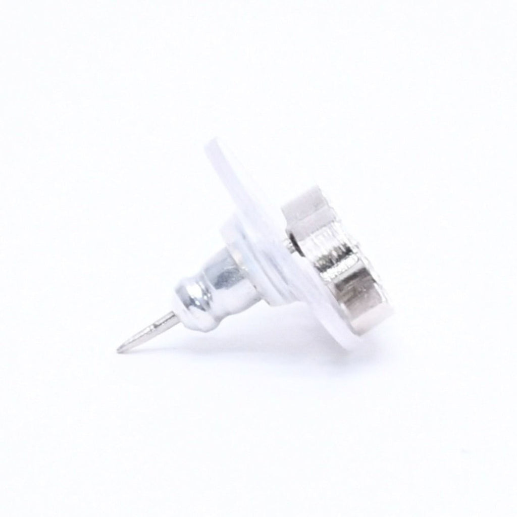Chanel Earrings CC Logo Rhinestone Silver 03 — view 4