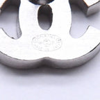 Chanel Earrings CC Logo Rhinestone Silver 03 — view 8