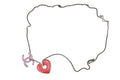 Chanel CC Logo Heart Necklace Metal Pink Red Silver