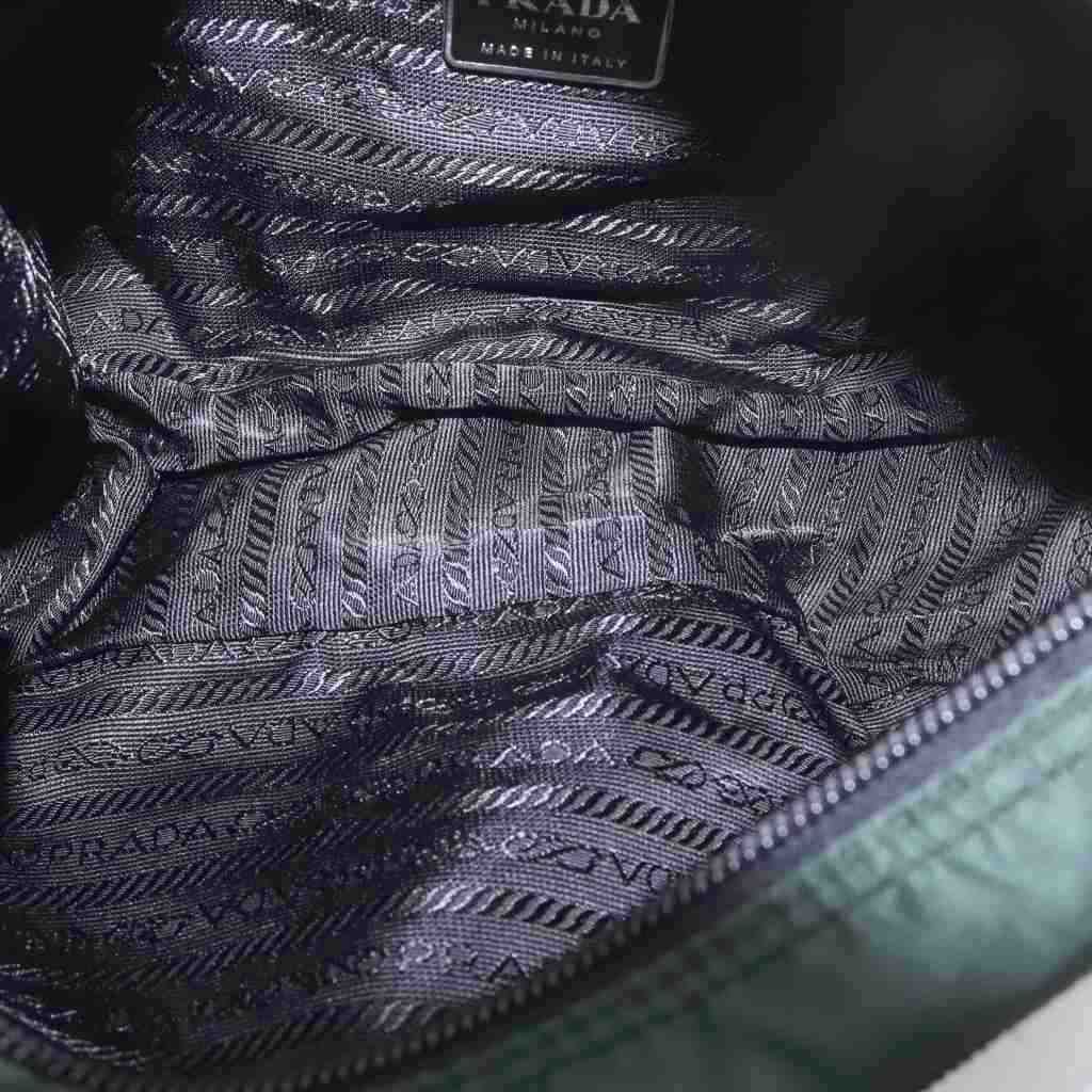 Prada Vela Shoulder Bag Dark Green Nylon RI — view 5