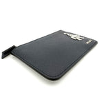 Prada Coin Purse Saffiano Travel Mini Wallet Leather Navy Blue Silver — view 3
