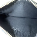 Prada Coin Purse Saffiano Travel Mini Wallet Leather Navy Blue Silver — view 4