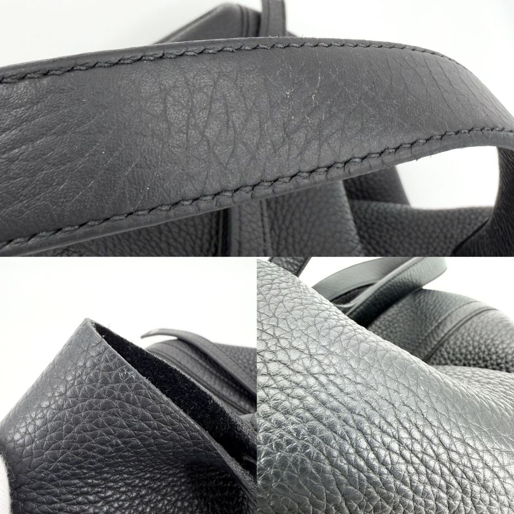 Hermes Handbag Picotin Lock MM Leather Black Silver — view 8
