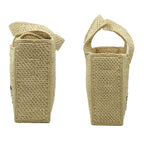Loewe Basket Font Tote Mini Shoulder Bag Raffia Beige Logo — view 3