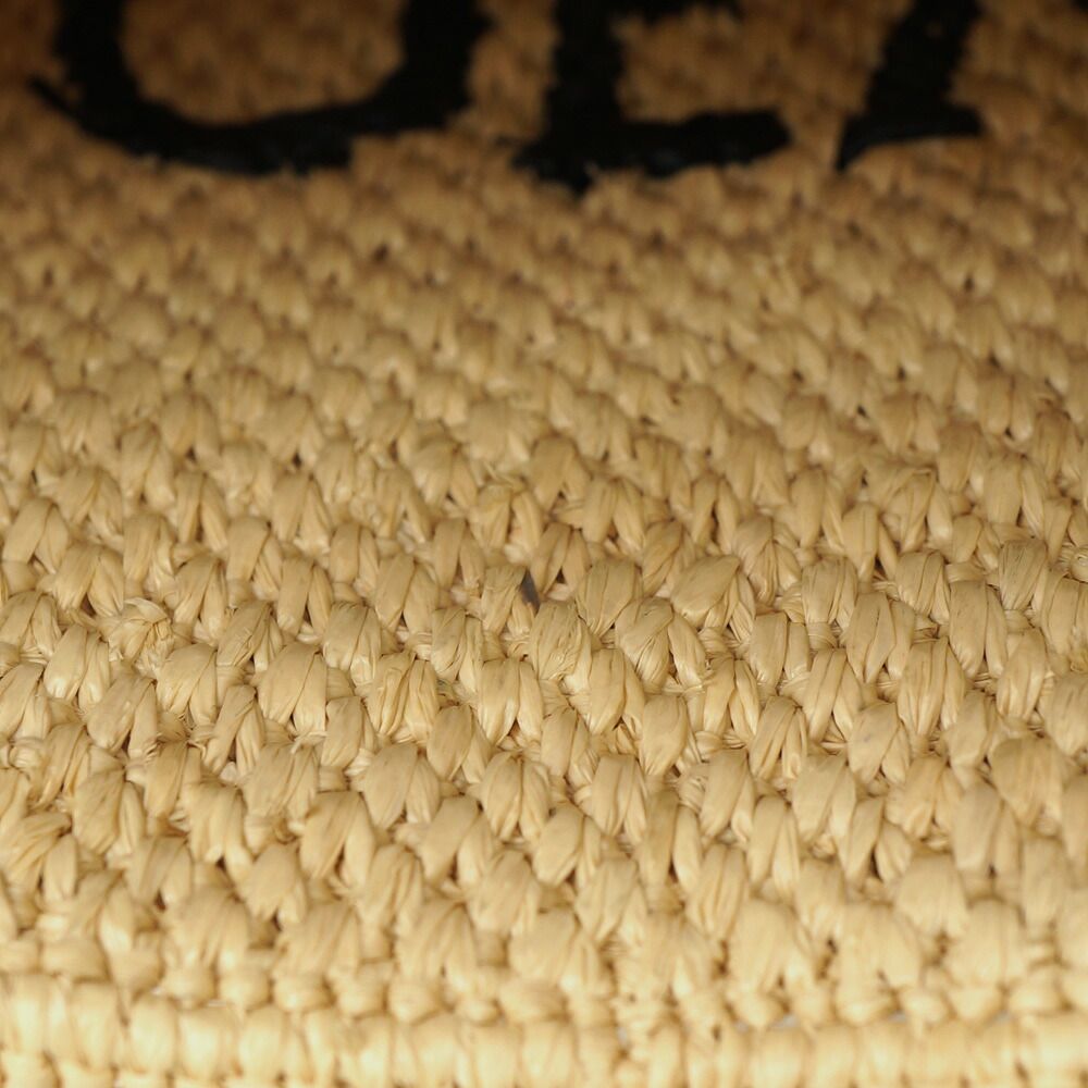 Loewe Basket Font Tote Mini Shoulder Bag Raffia Beige Logo — view 6