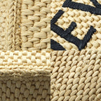 Loewe Basket Font Tote Mini Shoulder Bag Raffia Beige Logo — view 8