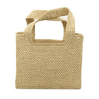 Loewe Basket Font Tote Mini Shoulder Bag Raffia Beige Logo — view 2