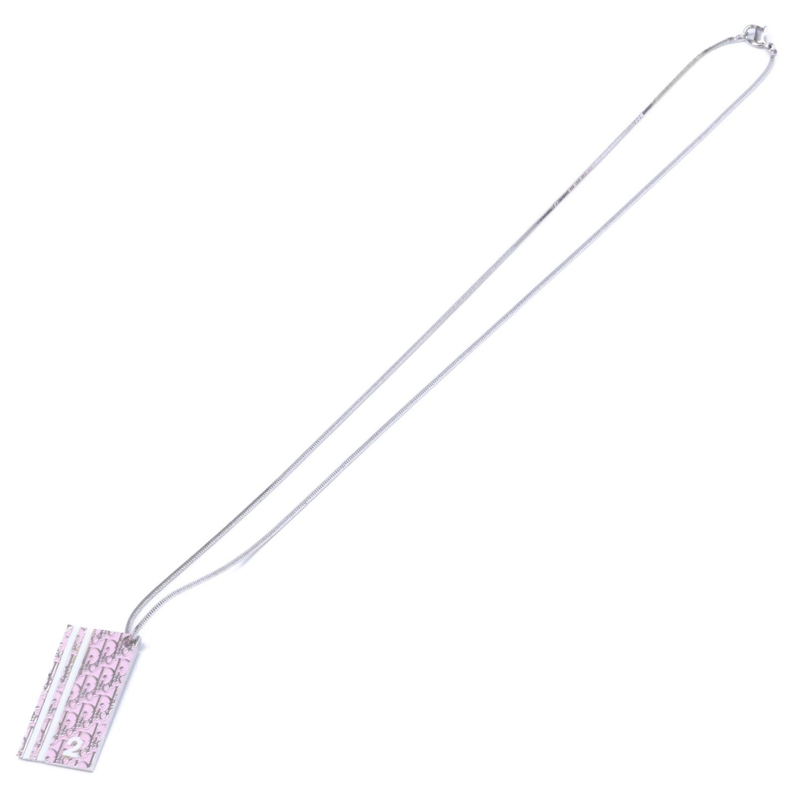 Dior Trotter Plate Necklace Pink — view 2