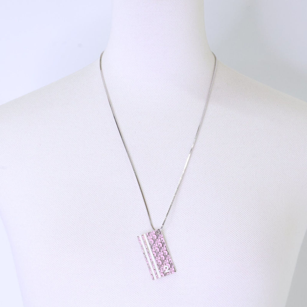 Dior Trotter Plate Necklace Pink — view 8