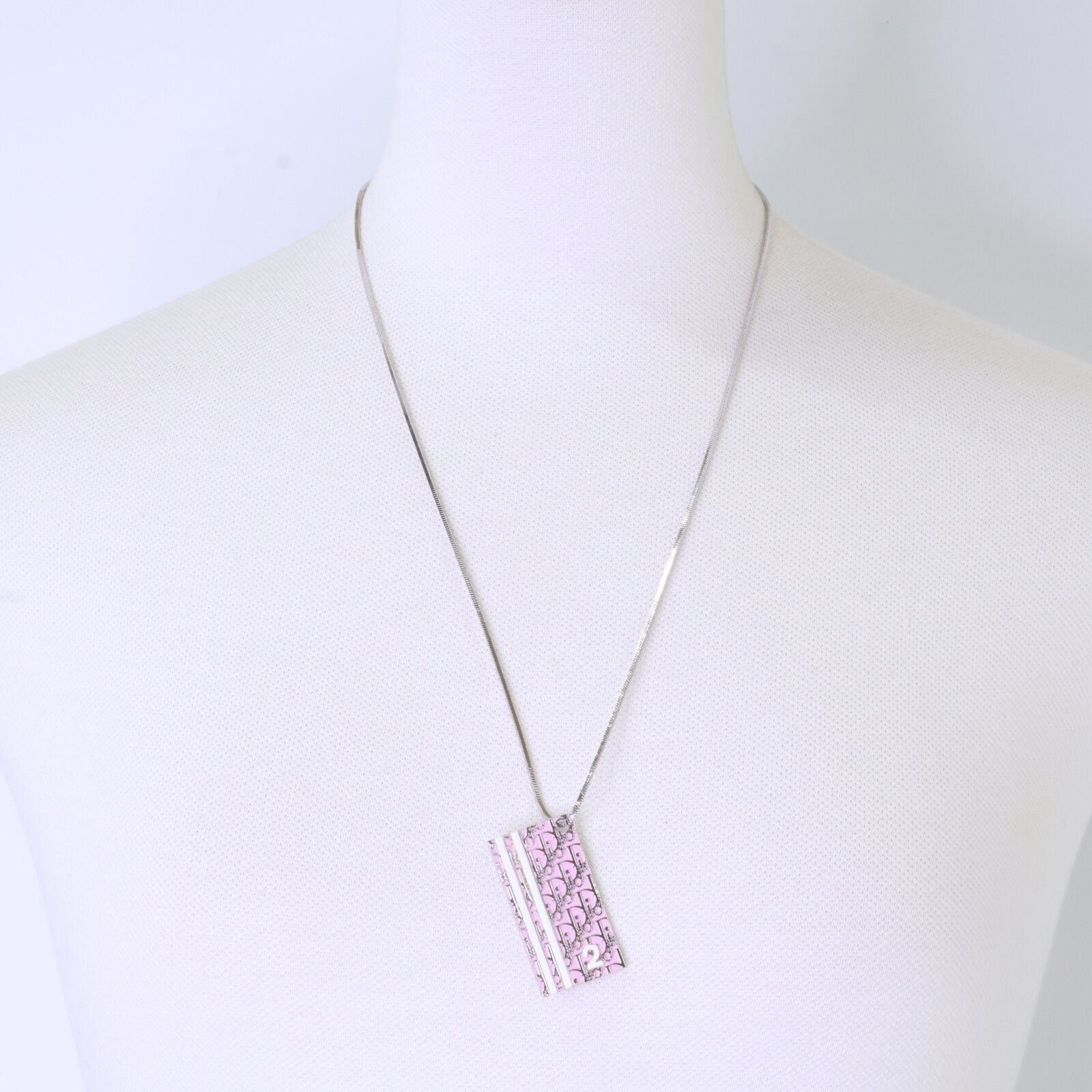 Dior Trotter Plate Necklace Pink — view 8