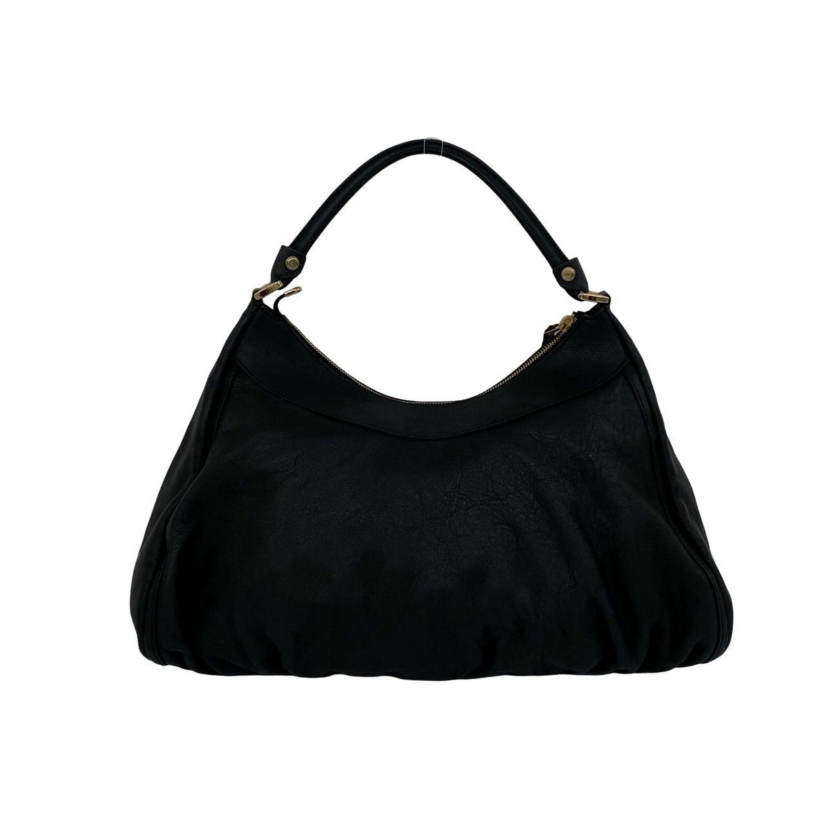 Gucci Log Leather One Shoulder Bag Tote Black — view 3