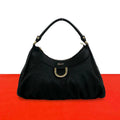 Gucci Log Leather One Shoulder Bag Tote Black