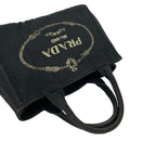 Prada Canapa Logo Print Canvas 2-Way Shoulder Bag Mini Tote Black — view 4
