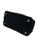 Prada Canapa Logo Print Canvas 2-Way Shoulder Bag Mini Tote Black — view 8