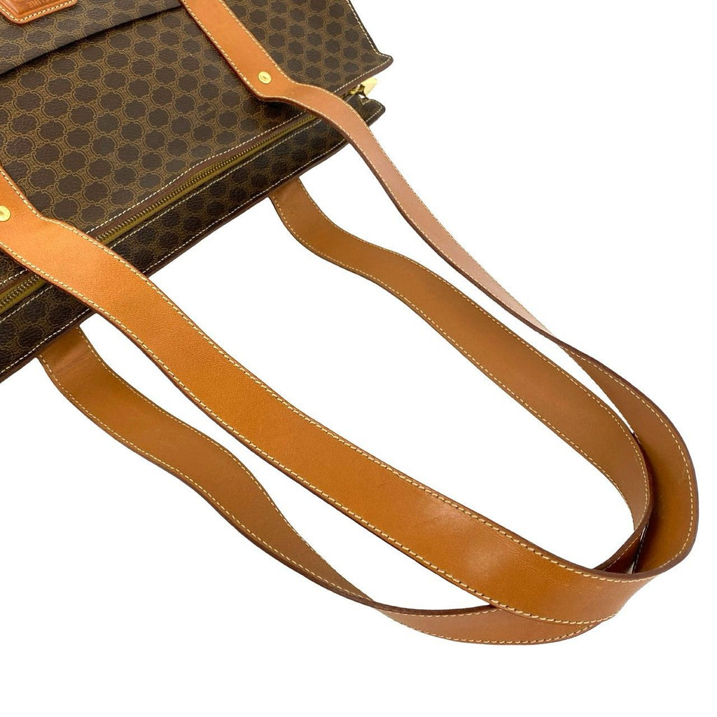 Celine Vintage Macadam Blason Leather Tote Shoulder Bag Brown — view 4