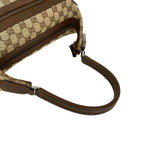 Gucci Logo GG Pattern Canvas Leather Shoulder Bag Tote Brown — view 4