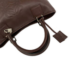 Loewe With Key Fusta Anagram Log Leather Mini Tote Boston Bag Brown — view 4