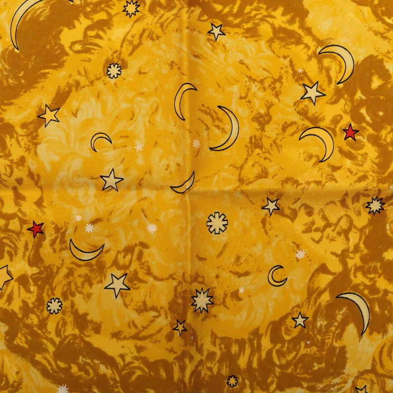 Hermes Carre 45 Petit L'annee Des Etoiles Age of Stars Scarf Brown Black — view 3
