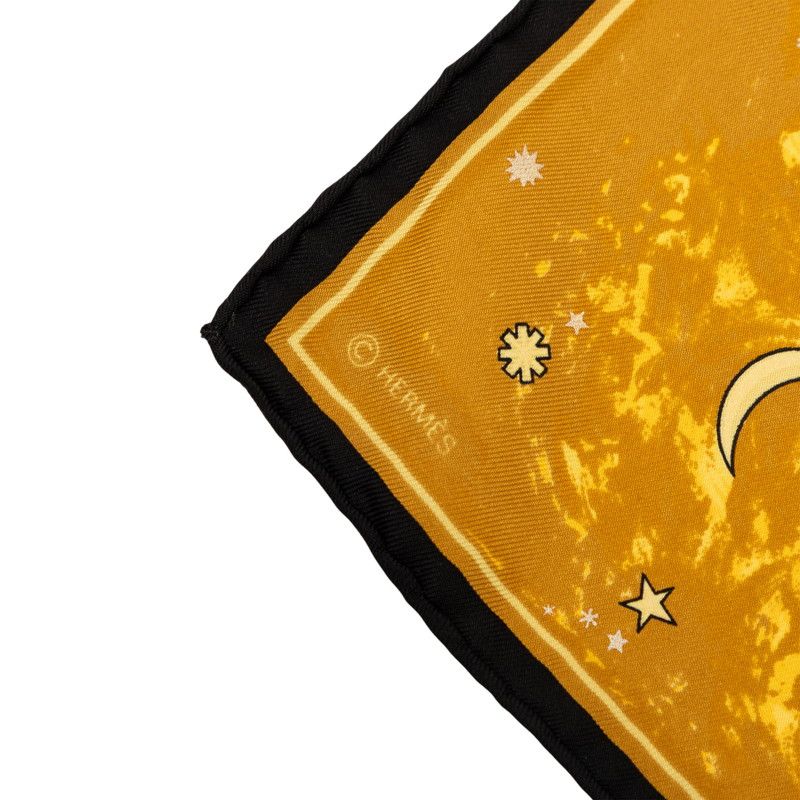 Hermes Carre 45 Petit L'annee Des Etoiles Age of Stars Scarf Brown Black — view 5