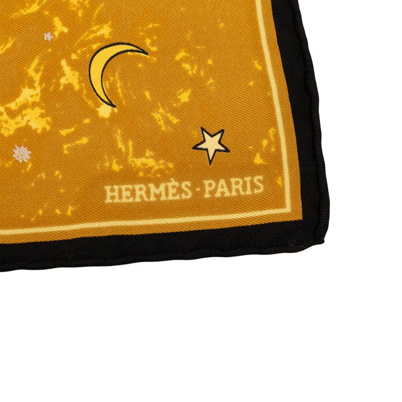 Hermes Carre 45 Petit L'annee Des Etoiles Age of Stars Scarf Brown Black — view 6