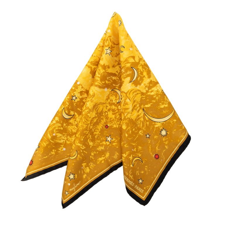 Hermes Carre 45 Petit L'annee Des Etoiles Age of Stars Scarf Brown Black — view 2