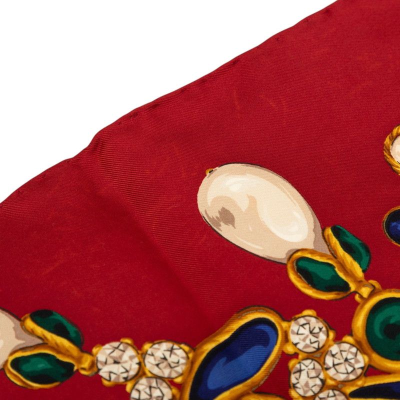 Chanel Scarf Red Multicolor Silk — view 5