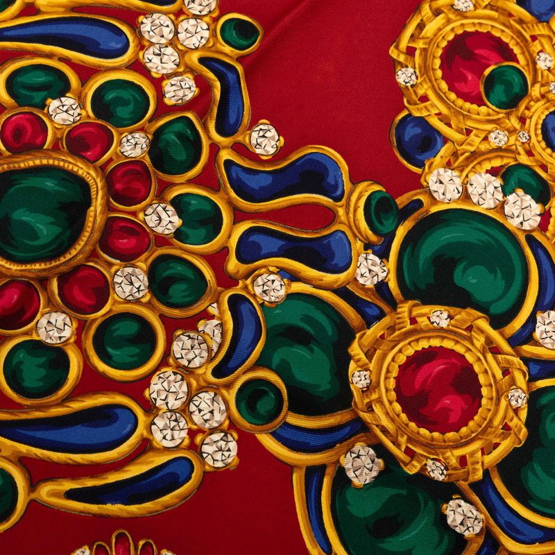 Chanel Scarf Red Multicolor Silk — view 4