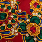 Chanel Scarf Red Multicolor Silk — view 4