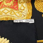 Hermes Carre 90 Poste Et Cavalerie Saber Bag Scarf Black Silk — view 7