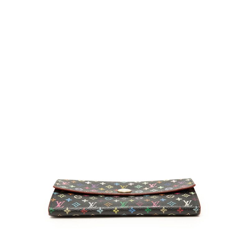 Louis Vuitton Monogram Multicolor Portefeuille Sarah Wallet Noir Leather — view 3