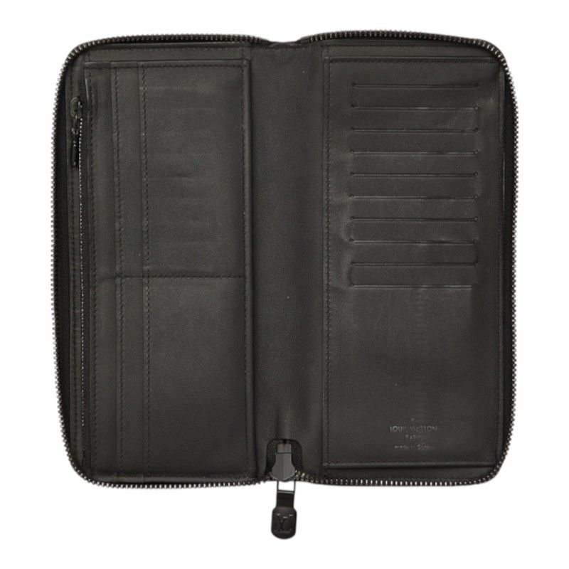 Louis Vuitton Monogram Shadow Zippy Wallet Vertical Black Leather — view 6