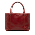 Gucci Micro Guccissima Tote Shoulder Bag Red Leather