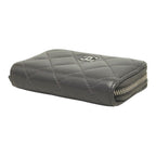 Chanel Quilted CC Logo Coin Purse Gray Lambskin — view 4