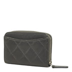 Chanel Quilted CC Logo Coin Purse Gray Lambskin — view 2