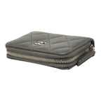 Chanel Quilted CC Logo Coin Purse Gray Lambskin — view 5