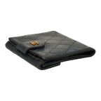 Chanel CC Logo Bicolor Bifold Wallet Black Leather — view 5