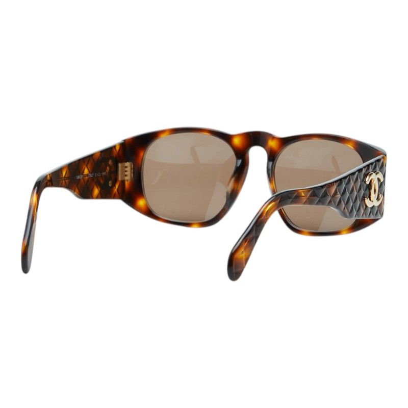Chanel CC Logo Sunglasses Brown Acetate Eyewear — view 2