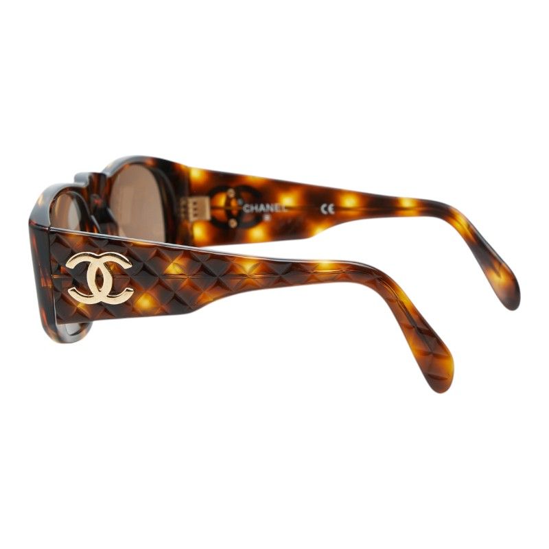 Chanel CC Logo Sunglasses Brown Acetate Eyewear — view 3
