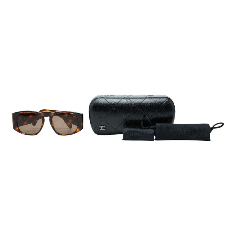 Chanel CC Logo Sunglasses Brown Acetate Eyewear — view 8