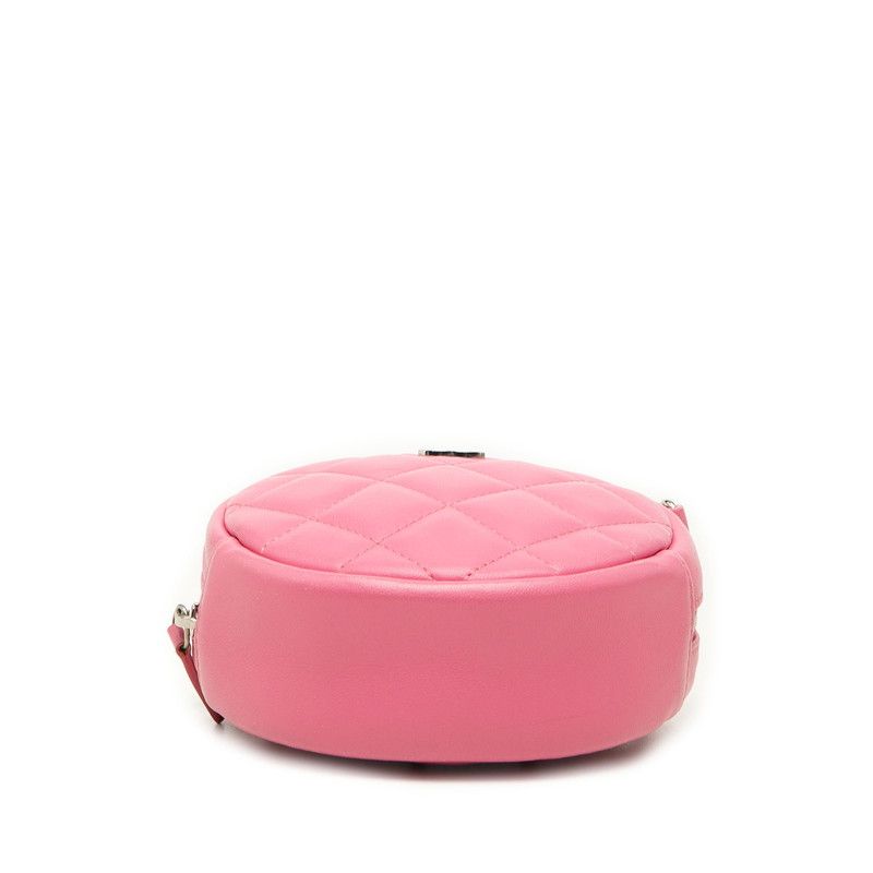 Chanel Quilted CC Logo Crossbody Chain Shoulder Bag Pink Lambskin — view 3
