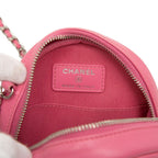 Chanel Quilted CC Logo Crossbody Chain Shoulder Bag Pink Lambskin — view 5