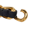 Chanel Logo Plate Vintage Bracelet Gold Black Plated Leather — view 6