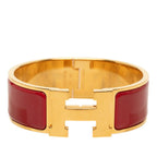Hermes Clic Clac PM Bracelet Gold Red Plated Enamel