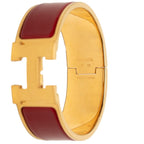 Hermes Clic Clac PM Bracelet Gold Red Plated Enamel — view 5